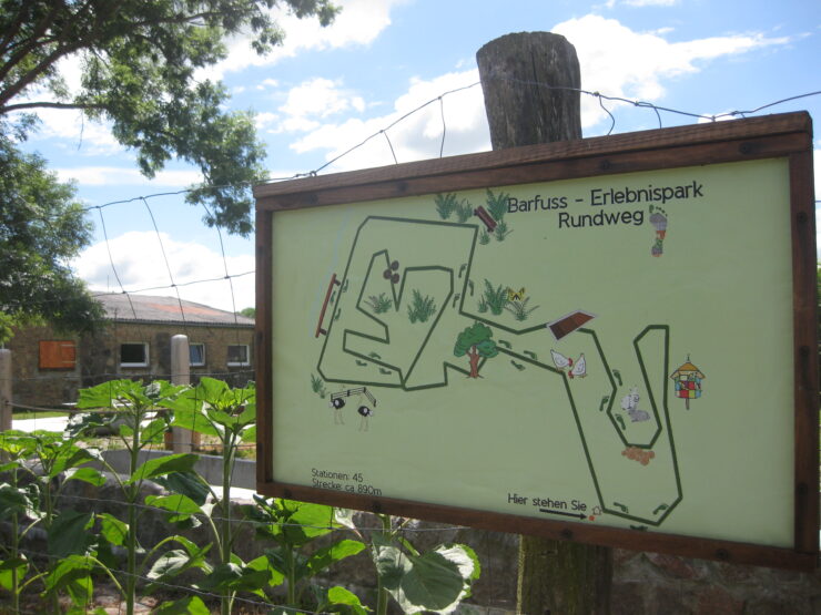 Übersicht Barfuss-Erlebnispark auf dem Straußenhof Berkenlatten